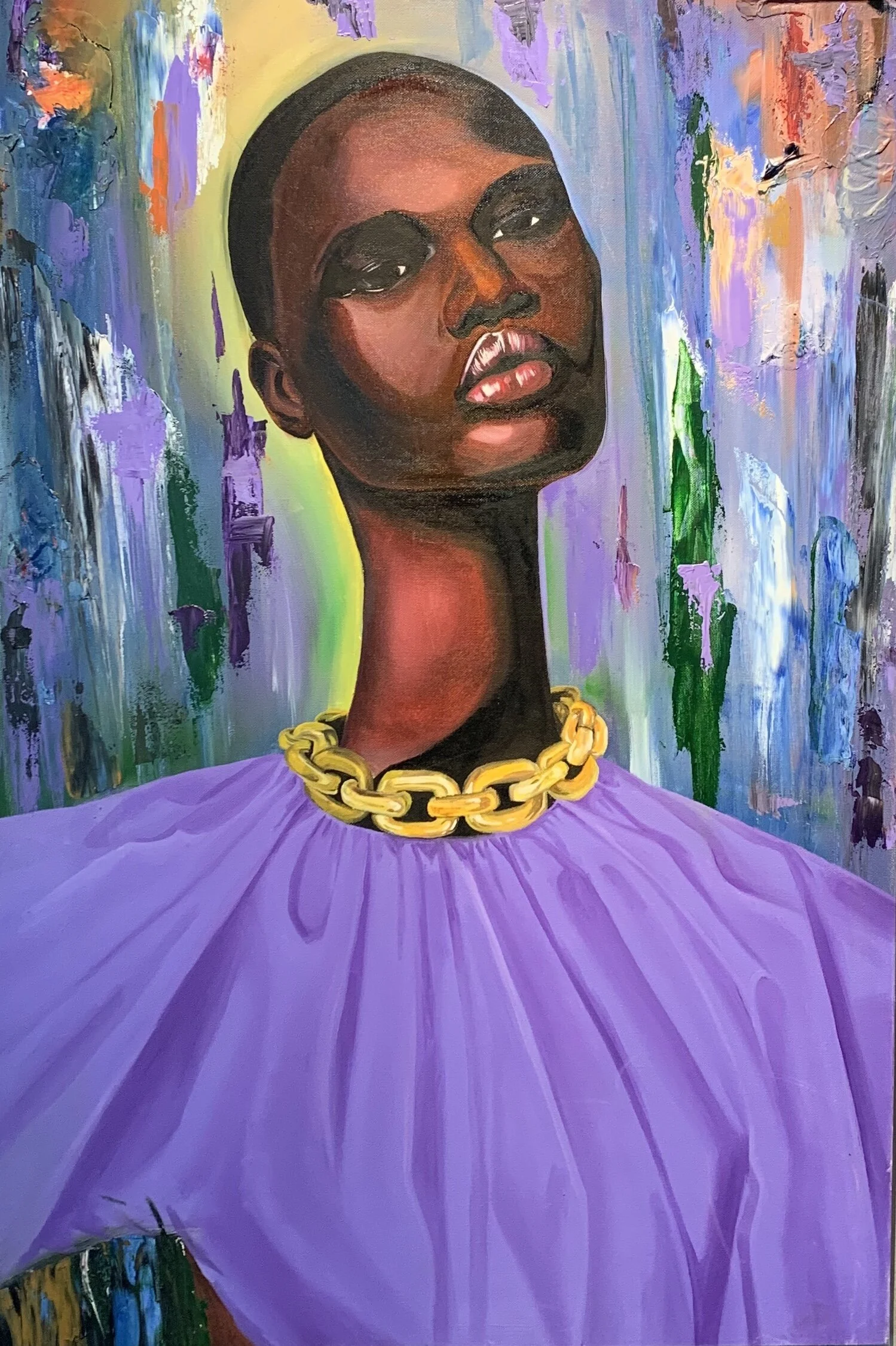  Ron Williams  Gold Link  Oil &amp; acrylic on canvas  $1,800 