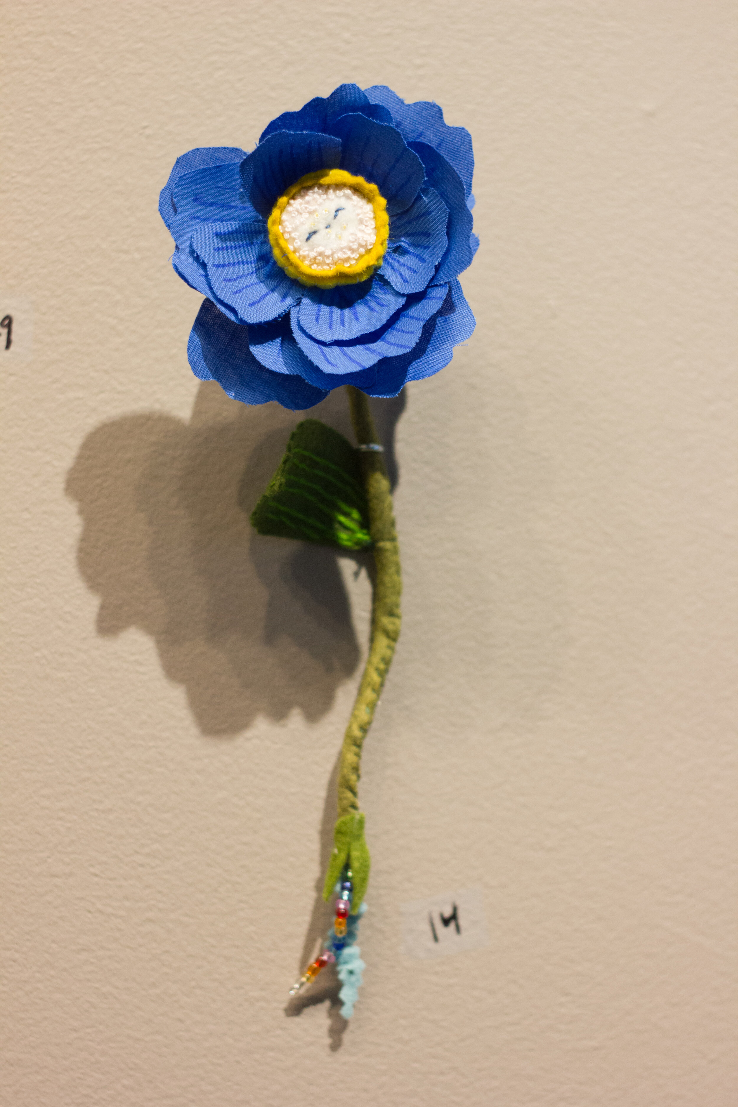 Joy, Fabric, felt, beads, wire, sold