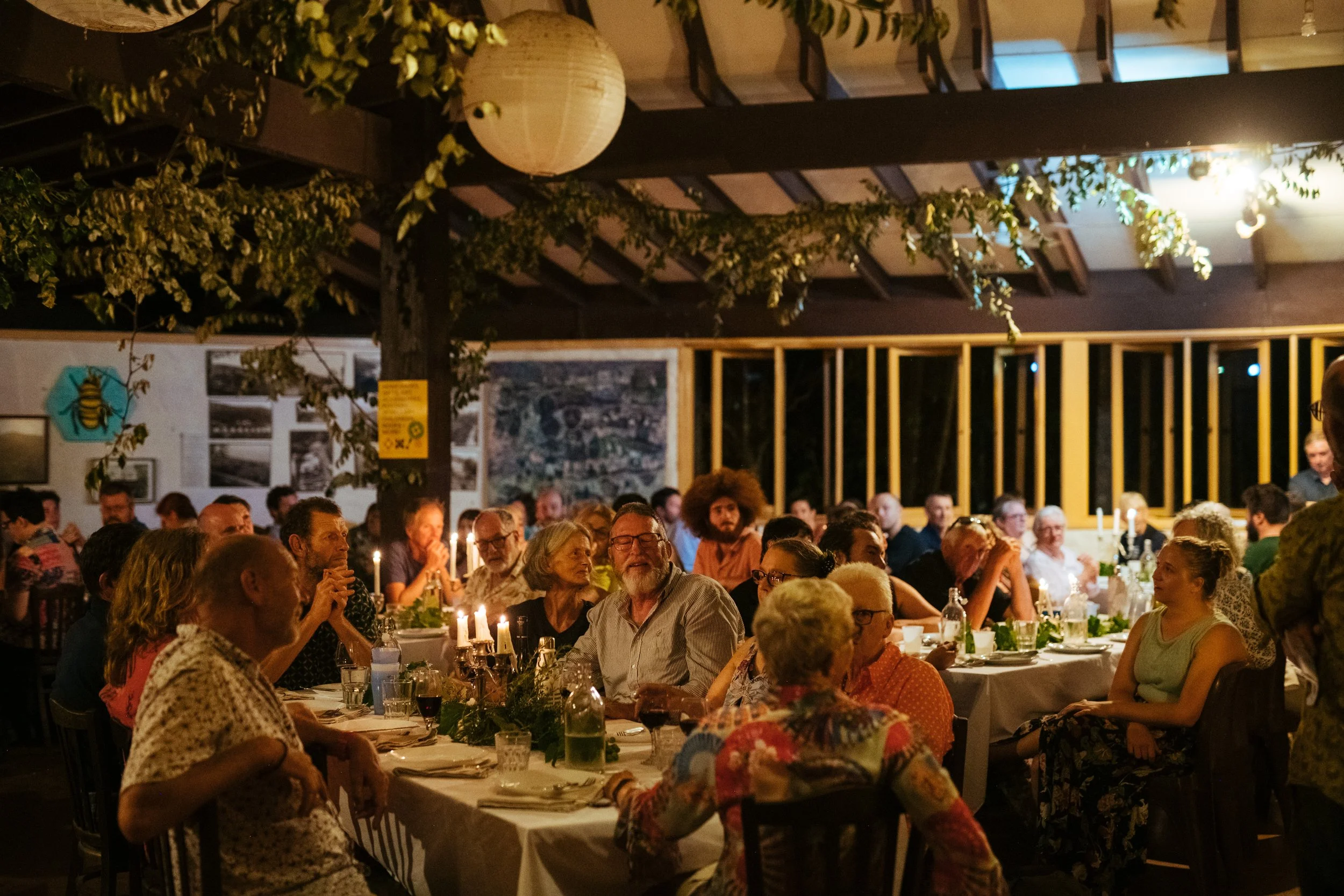 Large group dinner, catered by Wangat