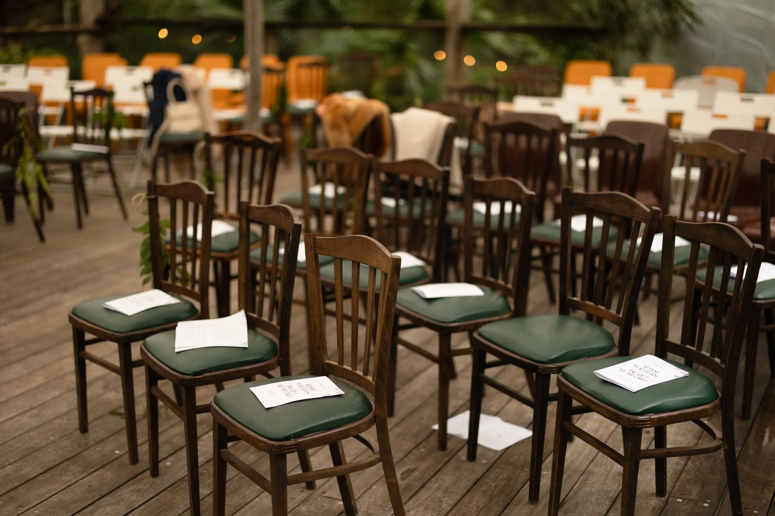 Deck set for seated ceremony