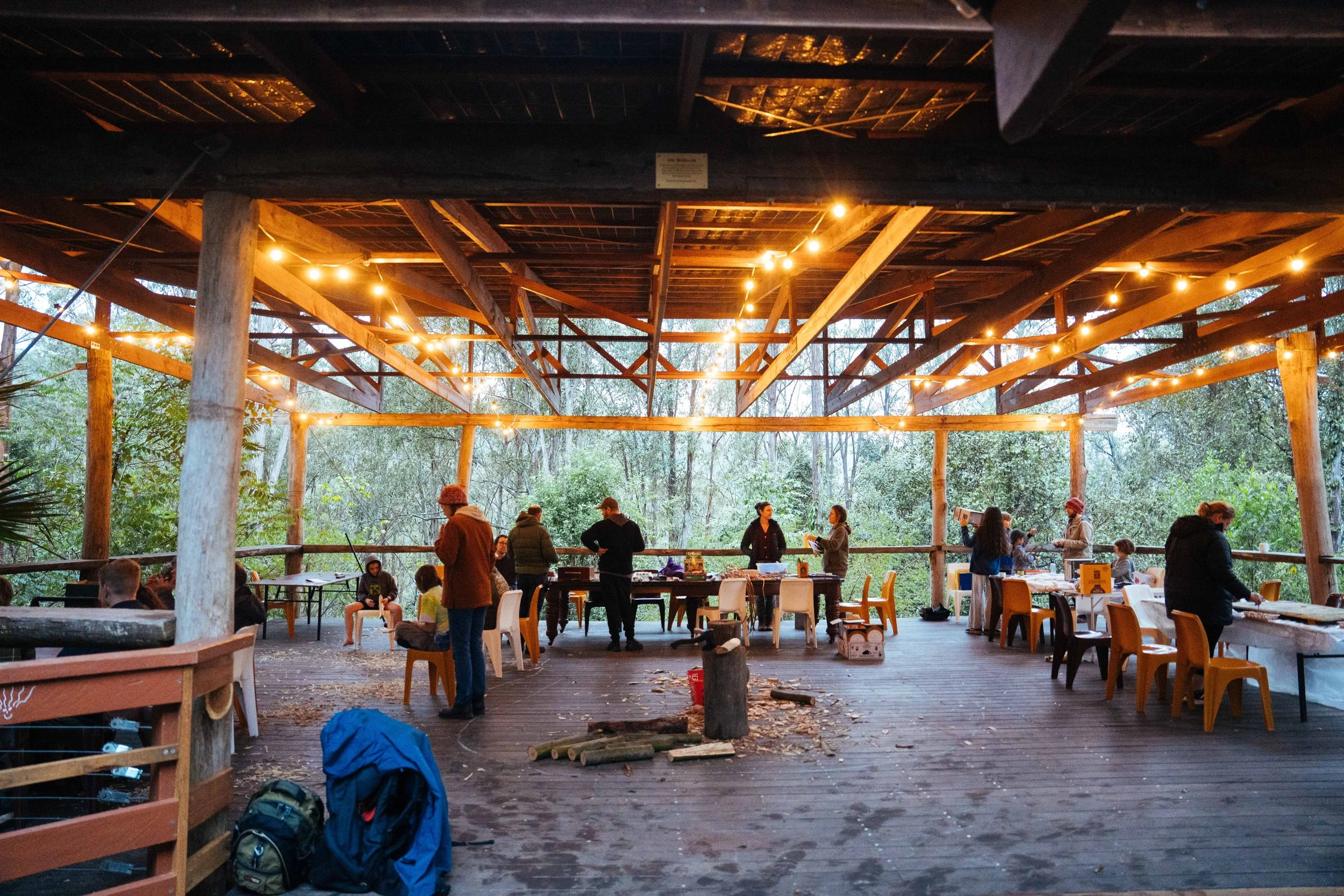 Lodge deck, with workshop 