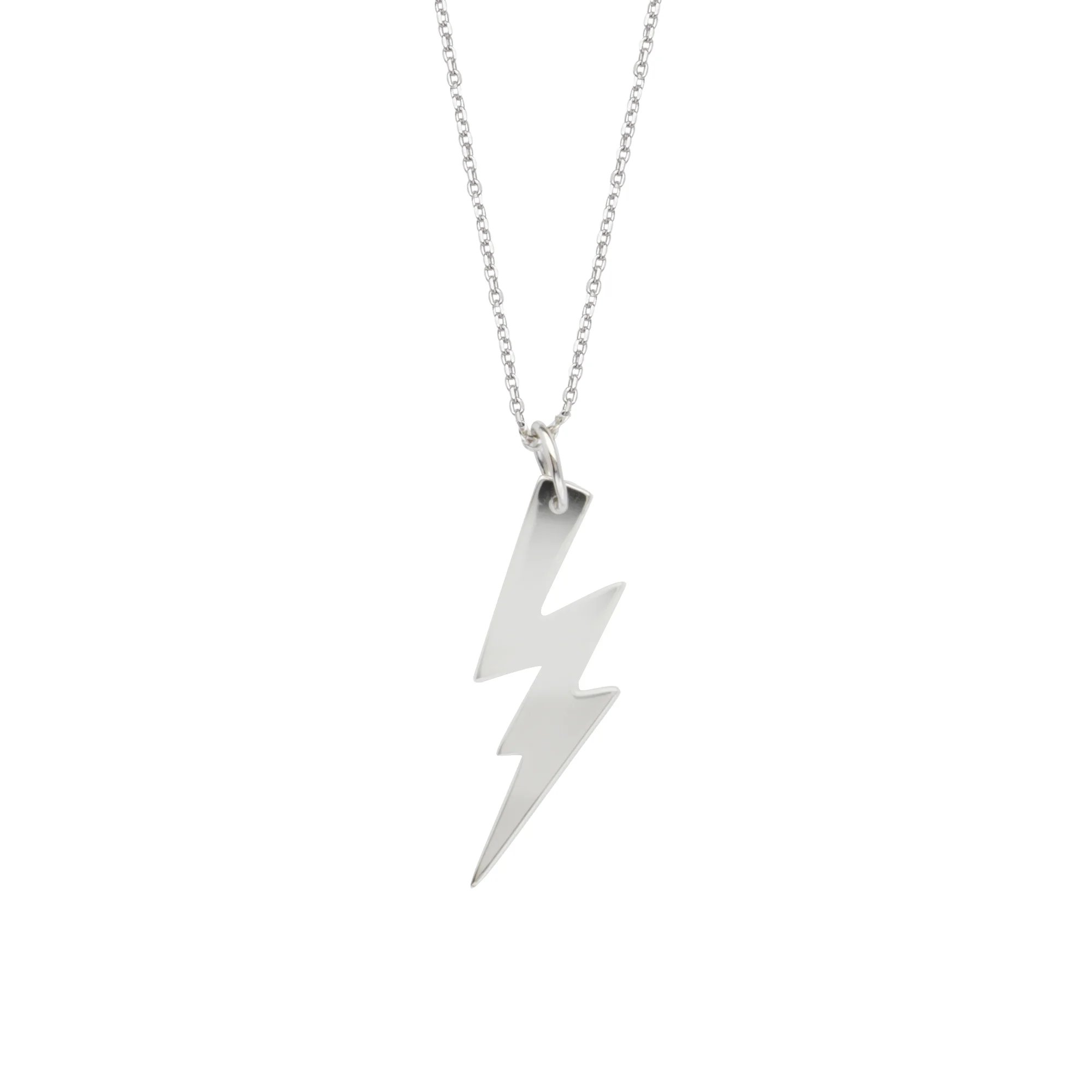 Lighting Bolt Necklace, Sterling Silver 