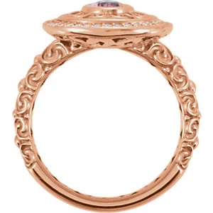 14K Rose 7x5mm Pink Tourmaline & 1:5 CT Diamond Ring2.jpg