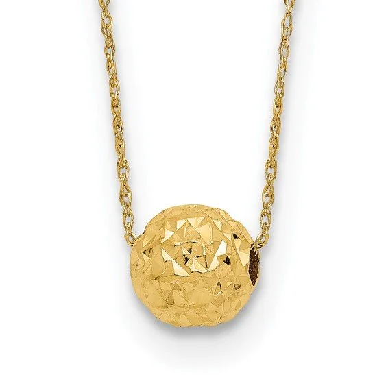 14K Textured Bead Necklace
