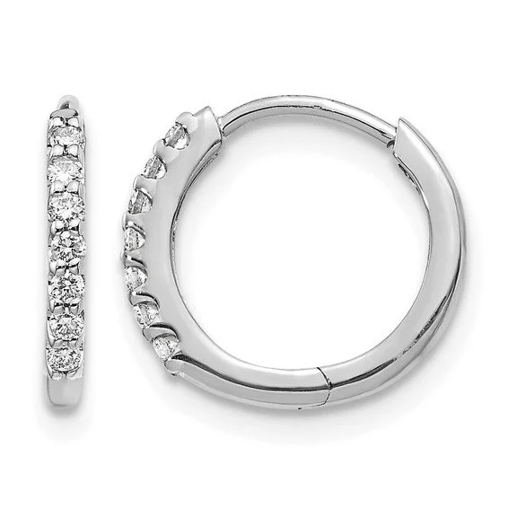 14K Diamond Hinged Hoop Earrings