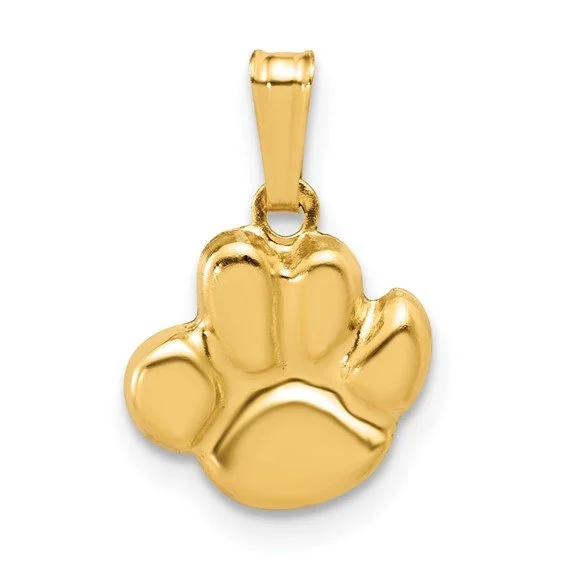 14K GF Paw Print Pendant