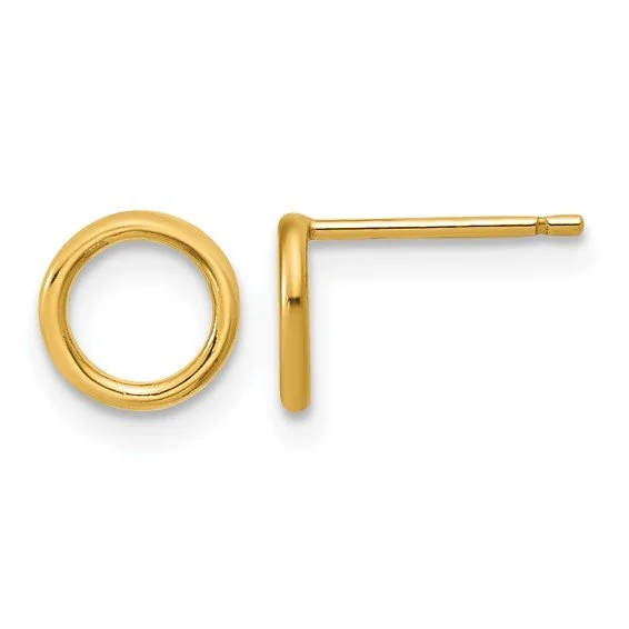 14K GF Circle Post Earrings