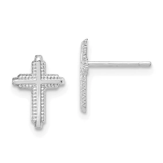 10K & 14K Cross Earrings