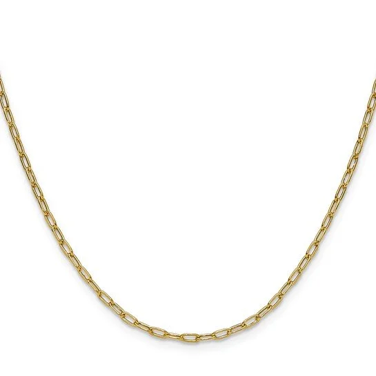 14K Semi-Solid Beveled Paperclip Link Chain