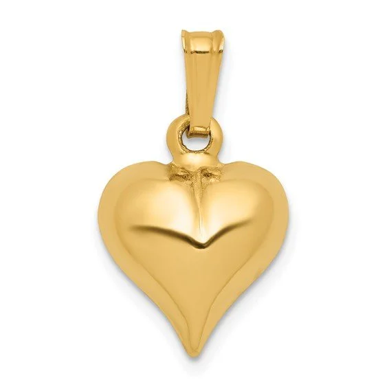 14K GF Domed Heart Pendant