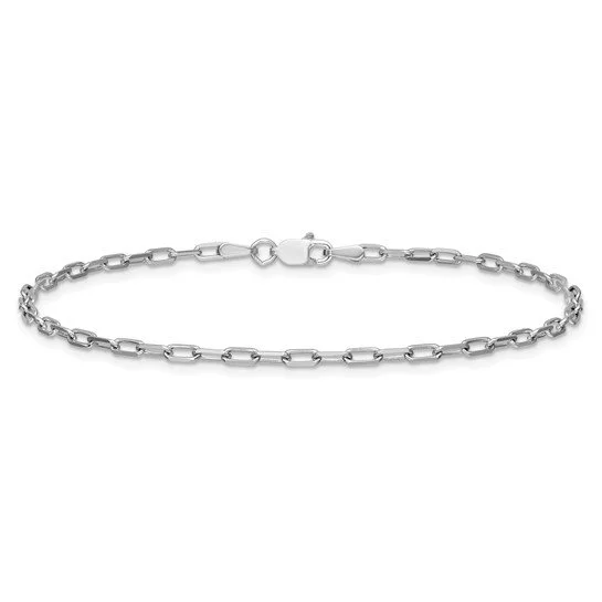 14K Solid Beveled Paperclip Link Bracelet