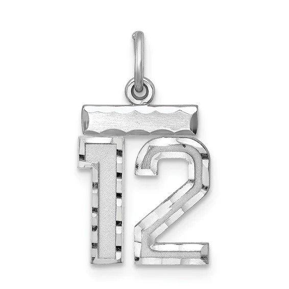 Diamond Cut Number Charms
