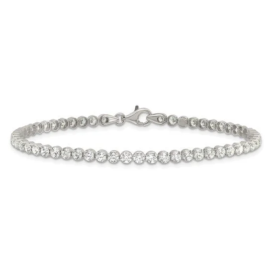 Sterling Silver Round CZ Tennis Bracelet