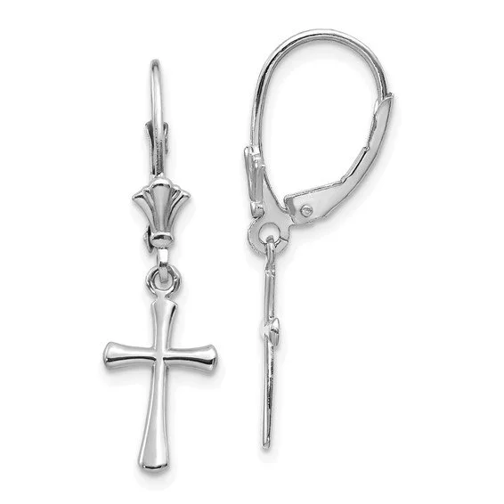 10K Cross Dangle Earrings