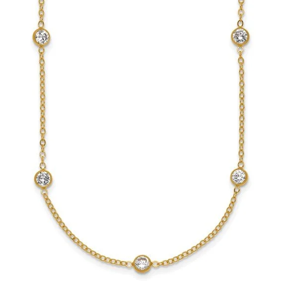 14K GF 9 Station CZ Necklace