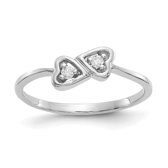 14K Diamond Heart Ring