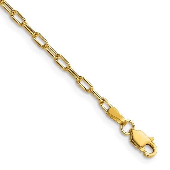 14K Semi-Solid Beveled Paperclip Link Chain