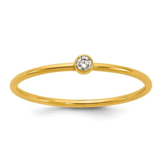 14K GF CZ Bezel Stack Ring