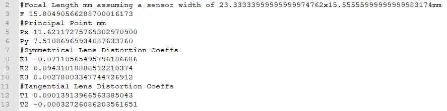 In-Situ Photogrammetric Lens Calibration