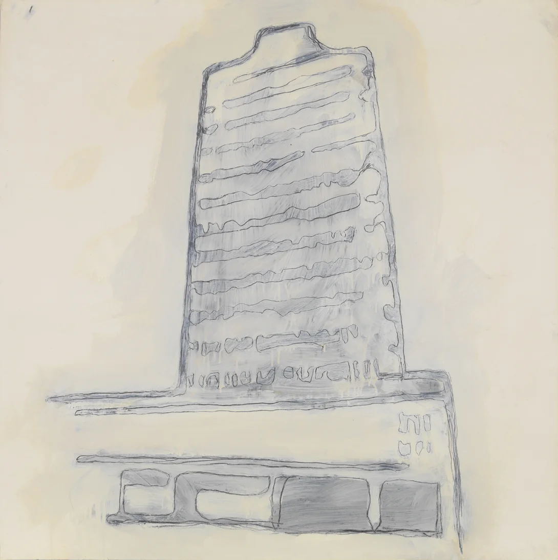   Hotel in Caracas (Resort Group)    1980    graphite, spray enamel and oil-based enamel on paper    42 x 42 in / 106.7 x 106.7 cm  