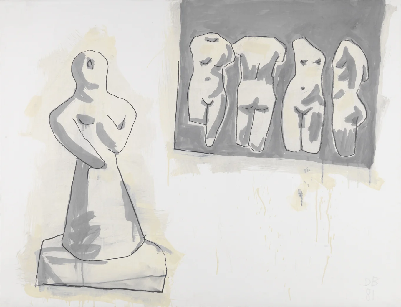   Monotone Drawing   1981  graphite and oil-based enamel on paper  35 x 46 in / 88.9 x 116.8 cm  