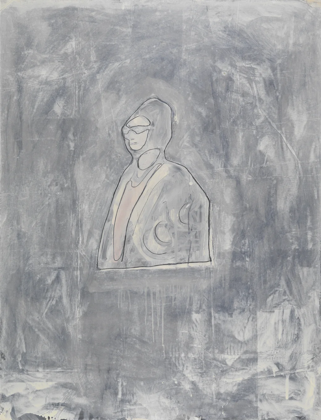   Oum Kalsoum   1981  graphite and oil-based enamel on paper  46 x 35 in / 116.8 x 88.9 cm  