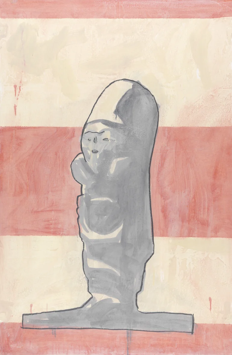   New Iberia   1981  graphite and oil-based enamel on paper  40 x 26.25 in / 101.6 x 66.7 cm  