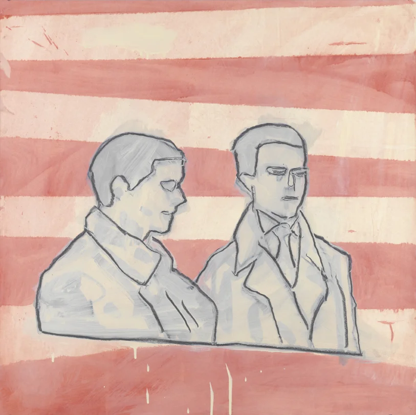   Pair   1981  graphite and oil-based enamel on paper  26 x 26 in / 66 x 66 cm 