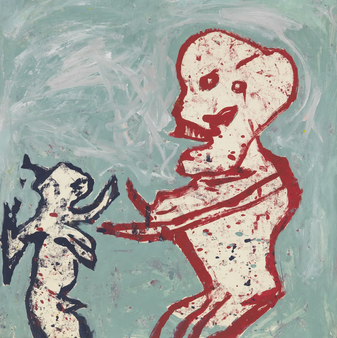   Untitled   1983  acrylic, tempera, graphite and paper collage on paper  42 x 42 in / 106.7 x 106.7 cm 