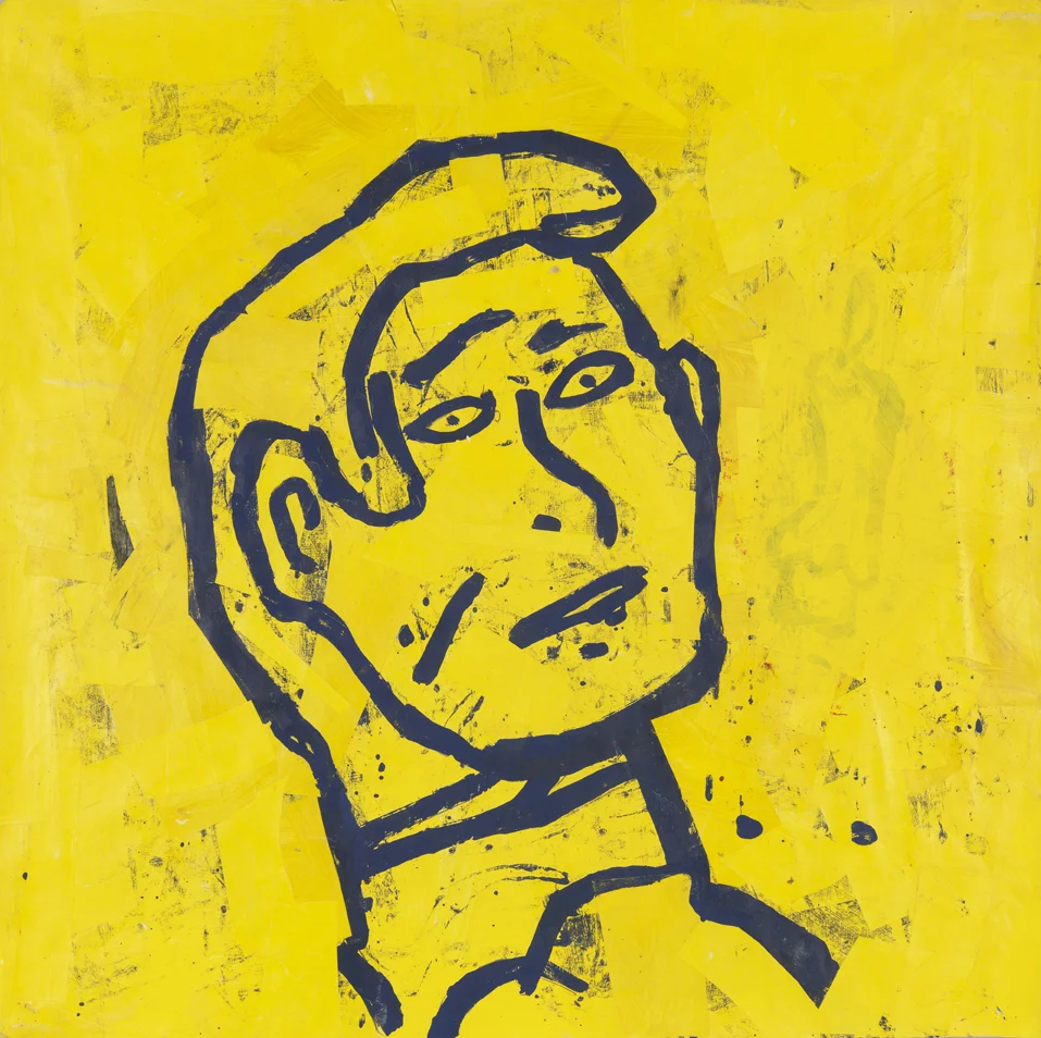   Study of “Sins of Omission”   1983  acrylic and paper collage on paper  36 x 36 in / 91.4 x 91.4 cm 
