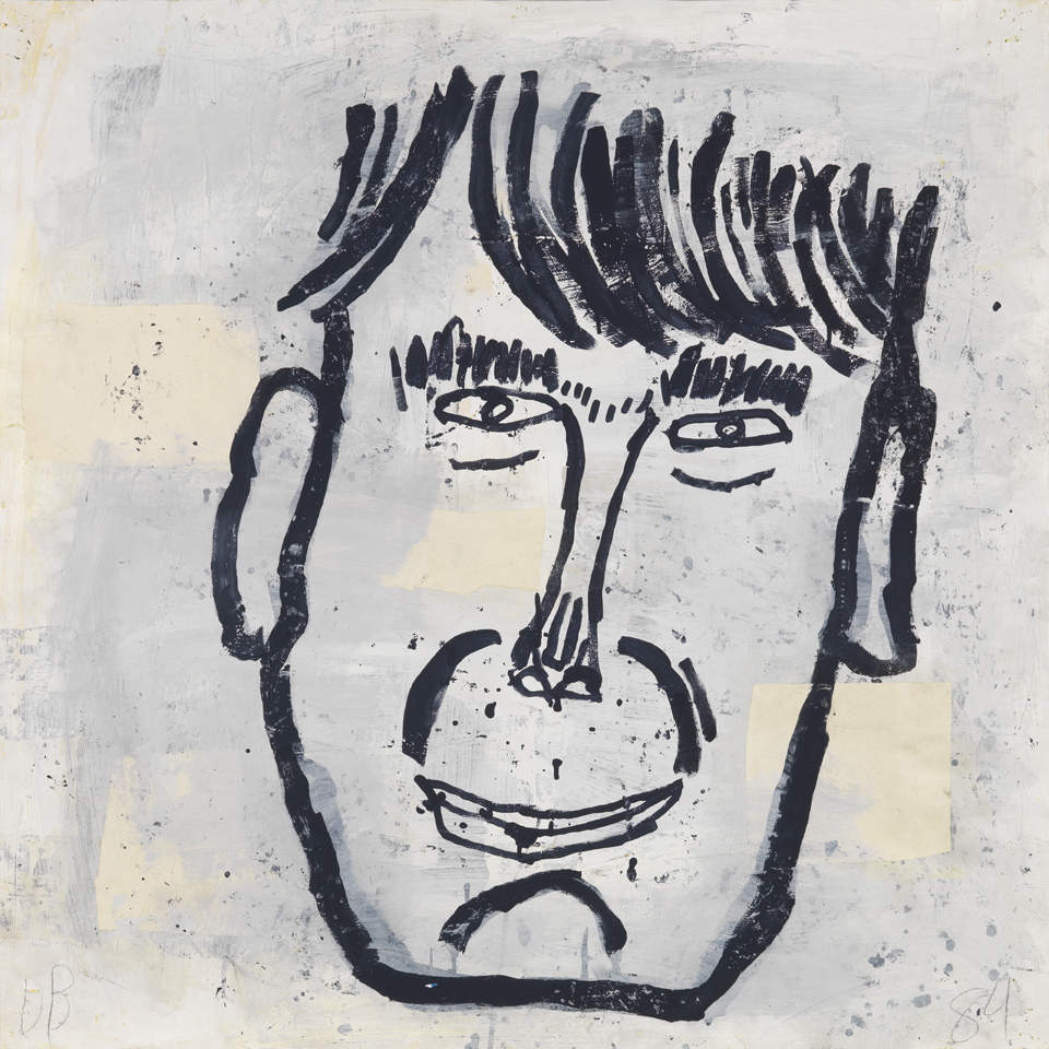   Head   1984  acrylic and paper collage on paper  36 x 36 in / 91.4 x 91.4 cm 