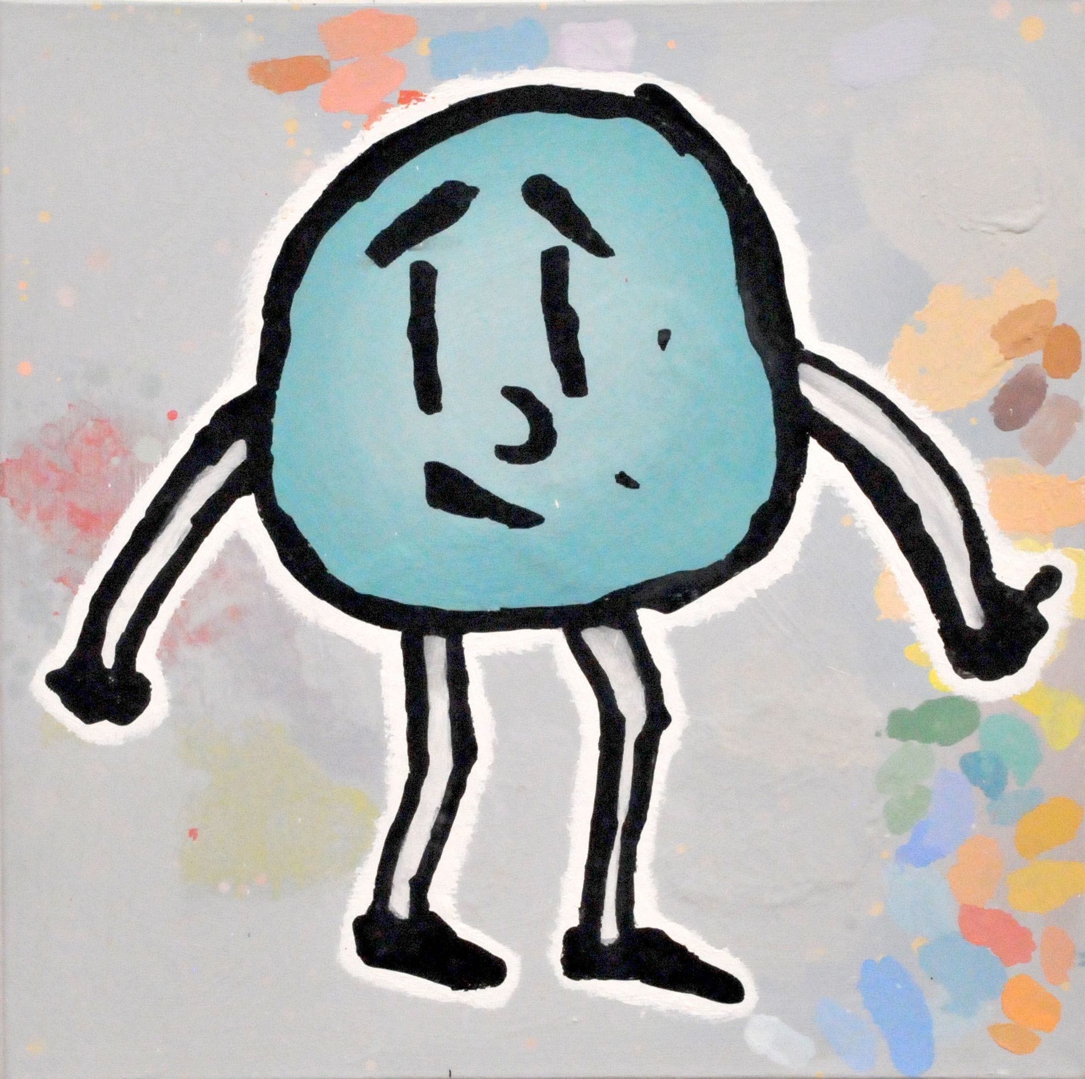  Donald Baechler   The Mechanical Three   2018  Acrylic and fabric collage on canvas  24 x 24 in / 61 x 61 cm 