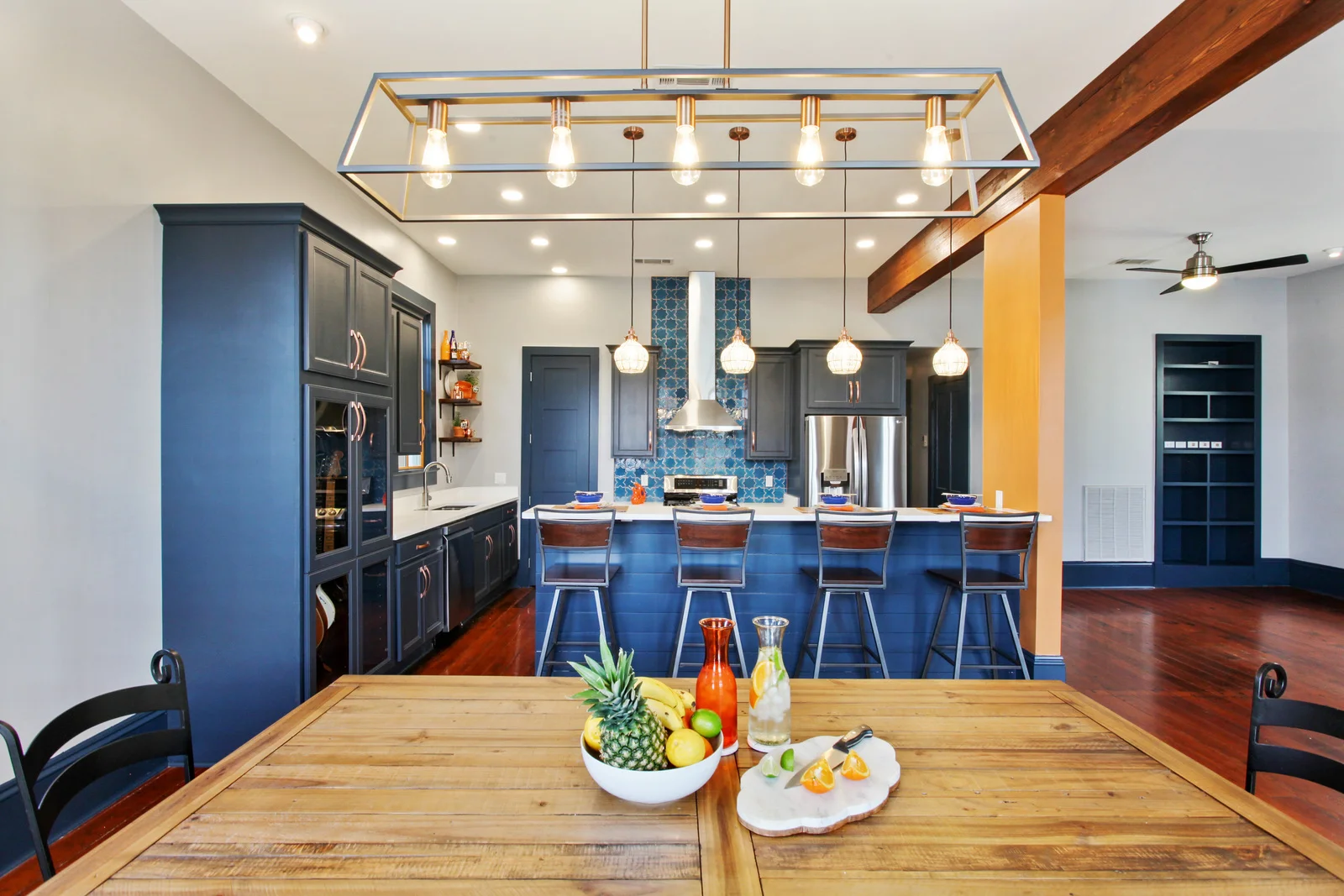 New Orleans Shotgun Gets a Colorful Kitchen Makeover