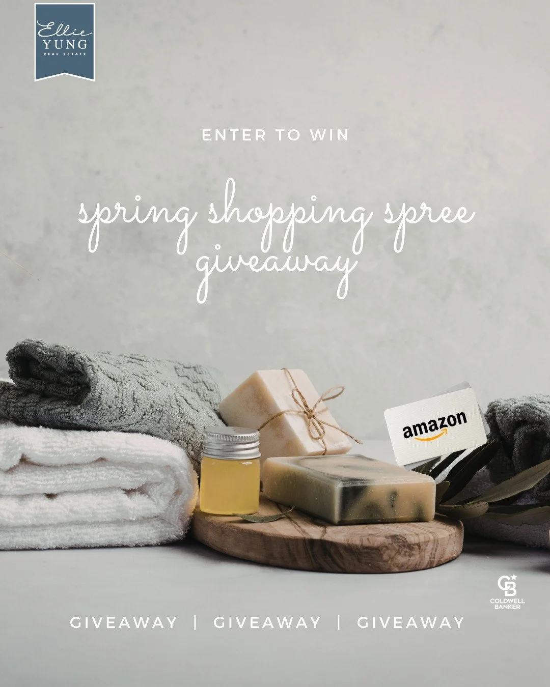 Enter now for a chance to WIN our "Spring shopping spree giveaway"! Don't miss out on the chance to win one of these amazing Prizes, courtesy of Ellie Yung Real Estate &amp; Coldwell Banker Realty⁠.⁠
⁠
Grand Prize:⁠
🥇$500 AMAZON GIFT CARD 