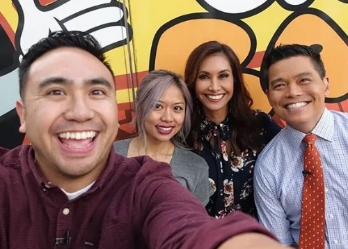 Eat Play Move’s Rayson Esquejo and Lauren Delgado, and Fox LA’s Maria Quiban and Bobby DeCastro.