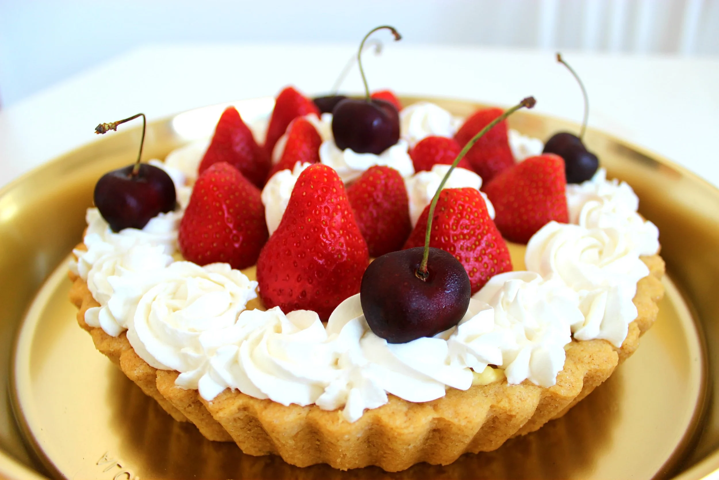 Crostata di farro con crema pasticcera