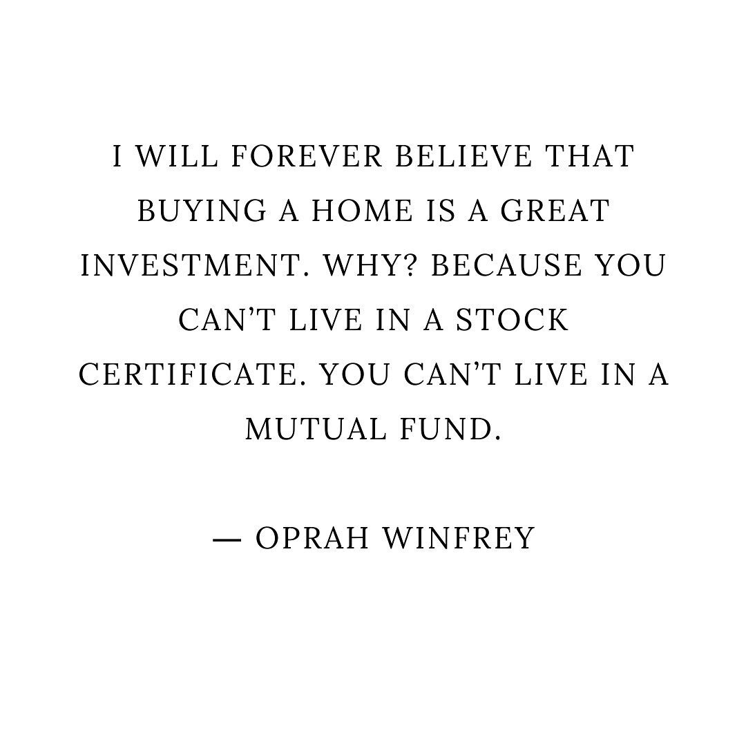 With an estimated net worth of $3.5 billion and as one of the world&rsquo;s richest people, @Oprah may know a thing or two about investing. 😉
.
.
.
.
.
#listentooprah #solidinvestment #letsfindyouahome #lindatherealtor #bayarearealtor #realestate #r