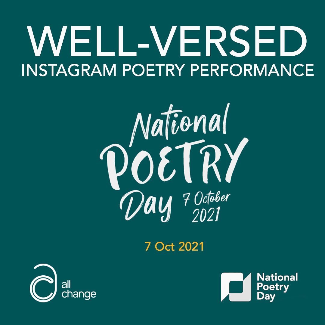 #WORD2021 Day 7
@nationalpoetryday 
@allchangearts #WellVersed company of older people present a series of poetry performances on our Instagram stories today
Enjoy powerful and original work from:
Colleen Ogbebor
Prem Baboollal
Eula Harrison
Daphne C