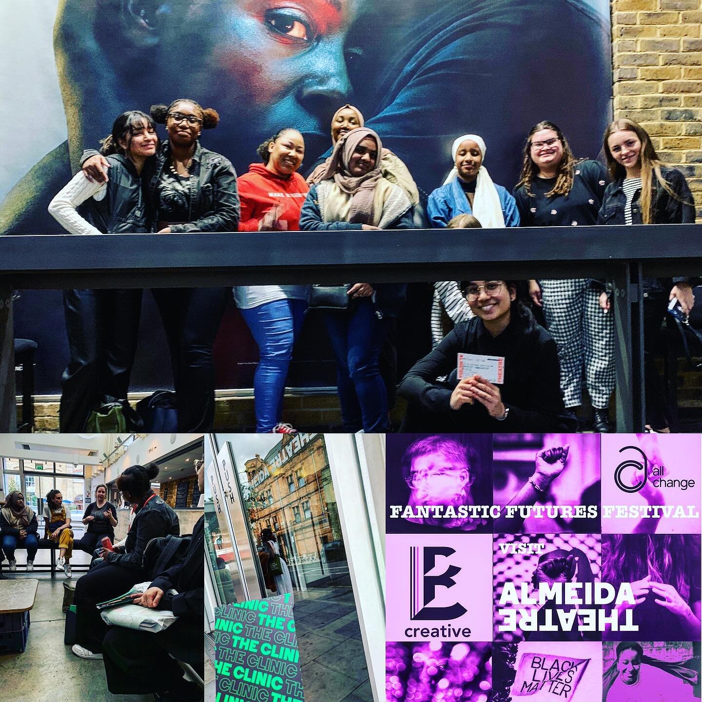 As part of our #FantasticFuturesFestival our @bprojectlondon young women enjoyed a wonderful visit to Almeida Theatre - with a pre-show Q&amp;A with women who work for Almeida followed by free tickets to see The Clinic by Dipo Baruwa-Etta

Thank you 