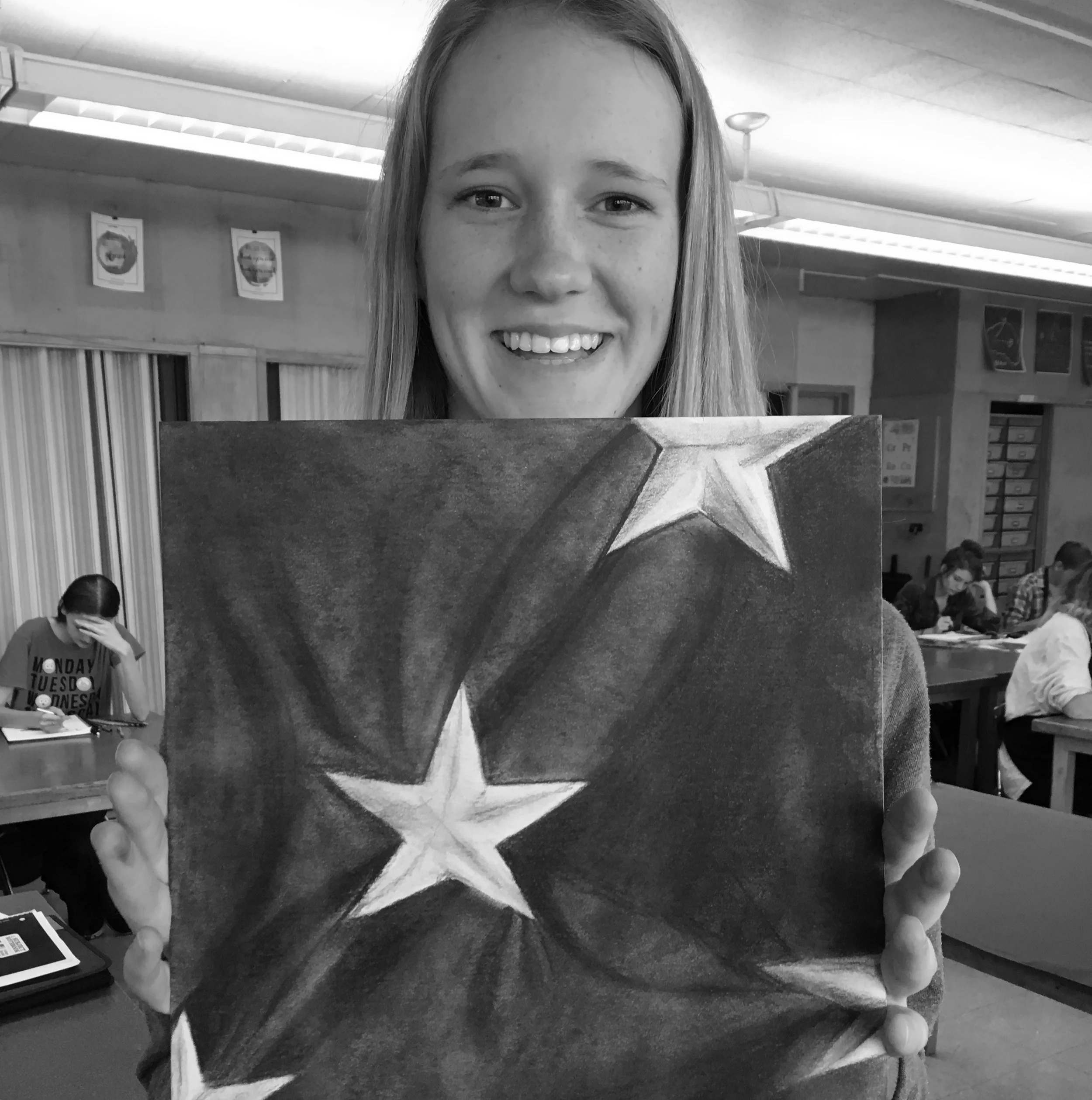 Student shows her work