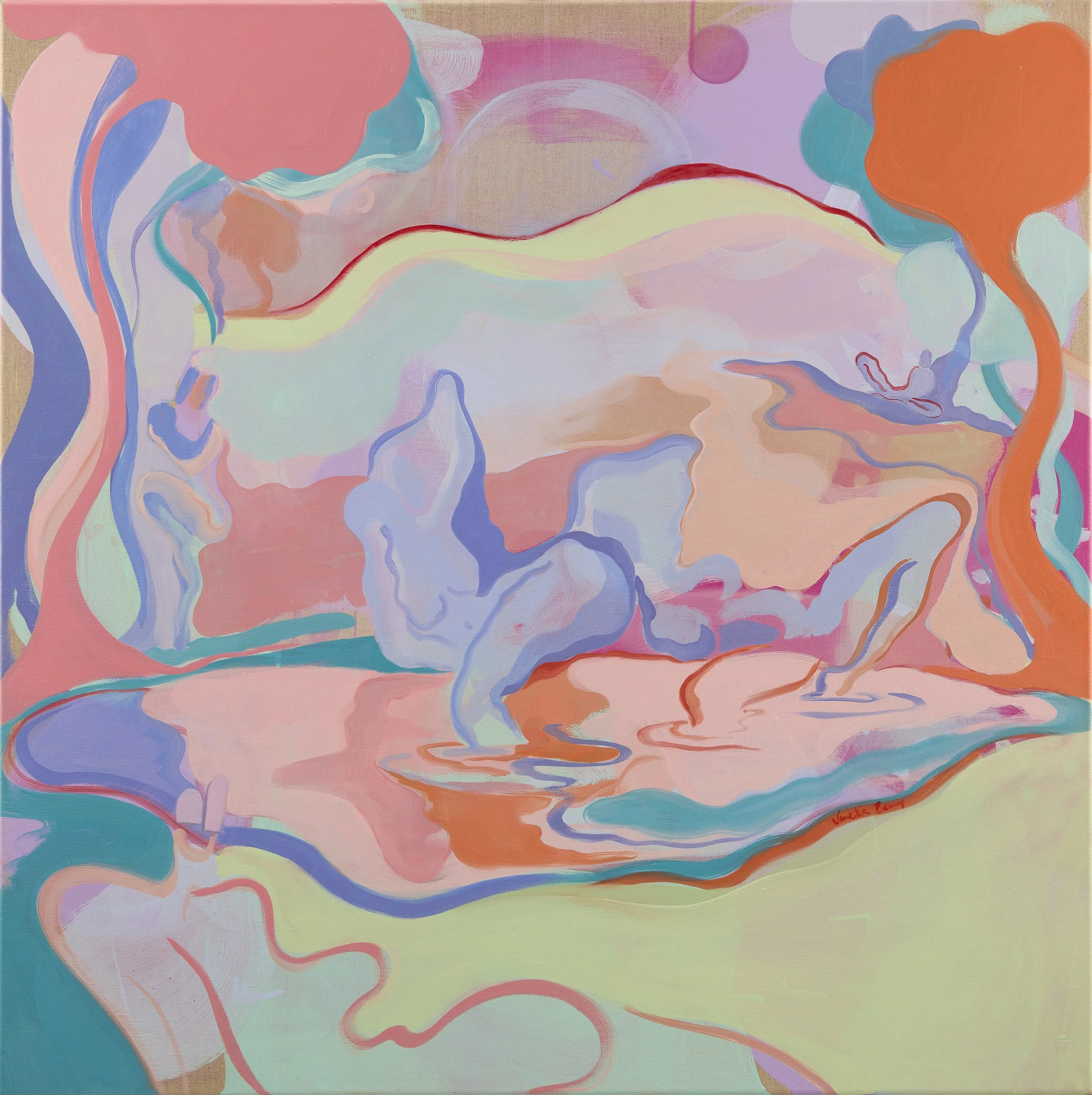 Four of Cups, Oil on linen, 100cm x 100cm, 2025