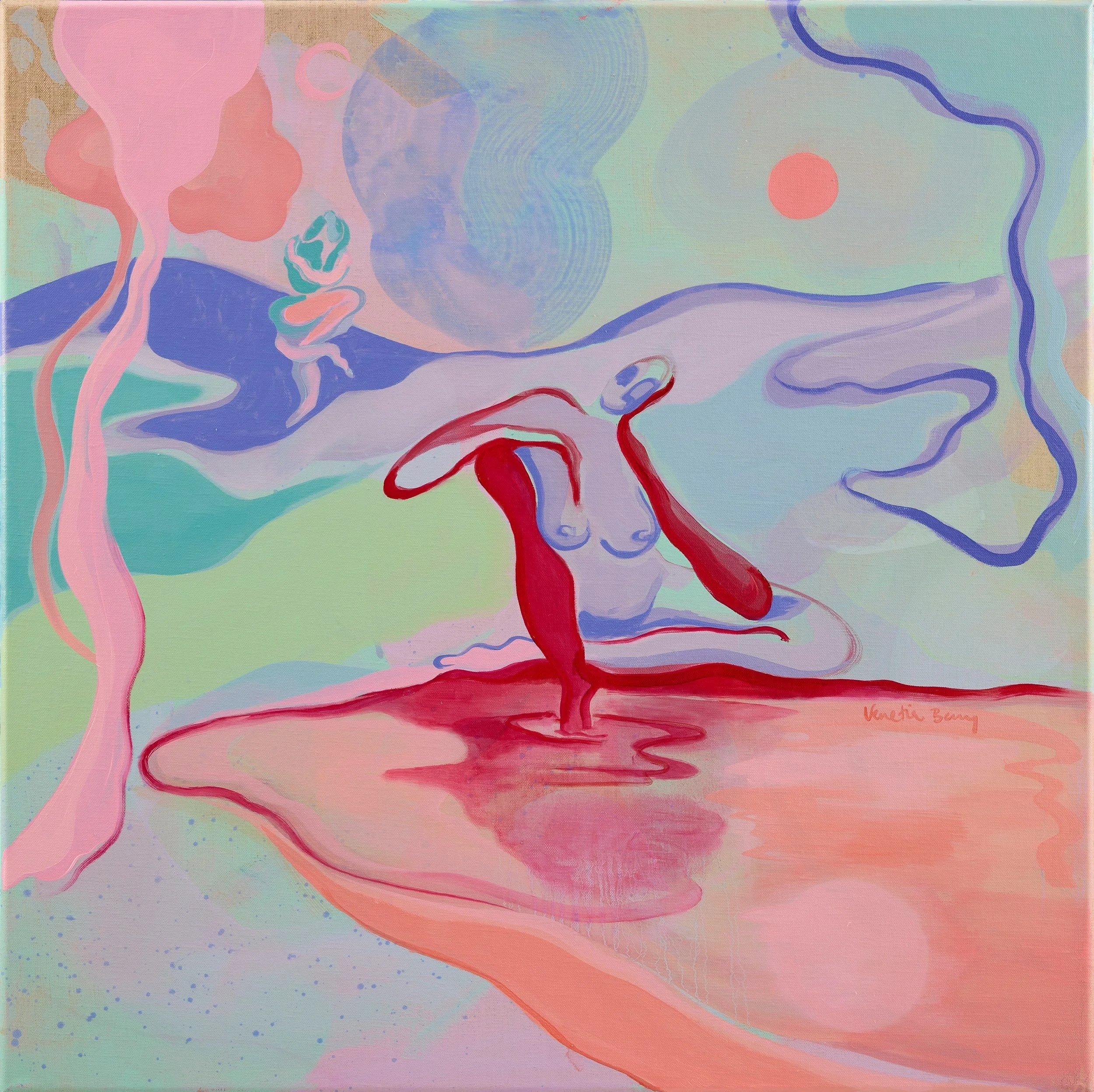 The Two Moons of Mars , Oil and Acrylic on Linen, 70cm x 70cm, 2025