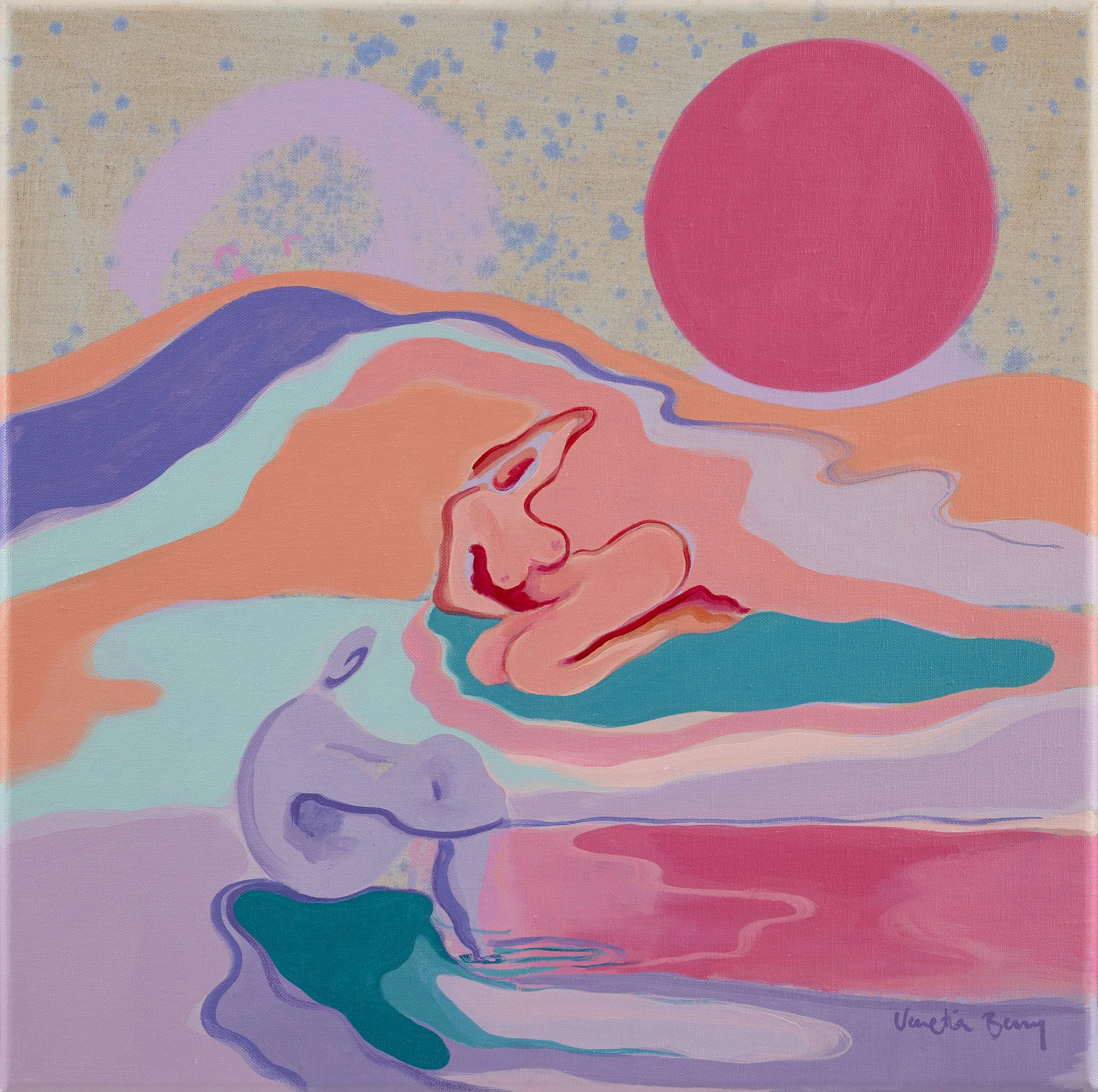 Wolf Moon , Oil and Acrylic on Linen, 50cm x 50cm, 2025