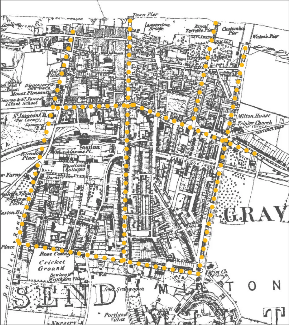 Gravesend 1860 © Crown copyright and Landmark Information Group Limited 2018. All rights reserved.