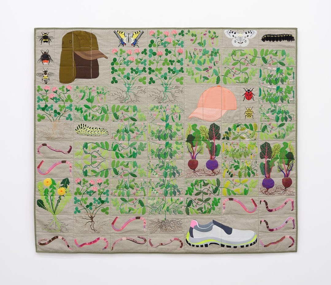 @danieldewargregorygicquel Embroidered Quilt
@antennaspace 
#art #artist #rural #radicalruralism #danieldewar #gr&eacute;gorygicquel #contemporaryart #contemporarypainting