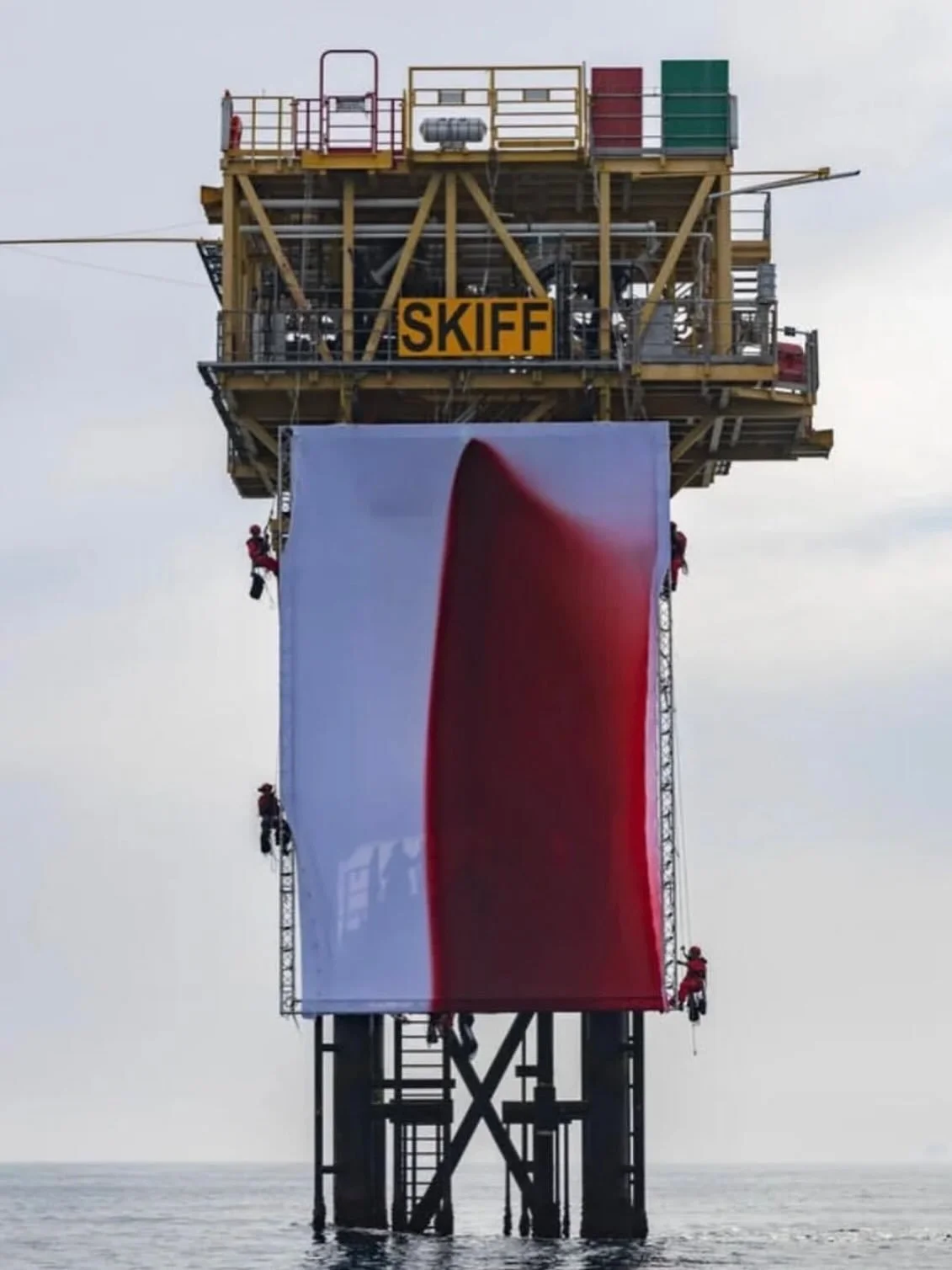 Butchered
@anish.kapoor @greenpeace 
Saltwater and beetroot powder on 315 sq foot canvas.
#radicalruralism #art #activism