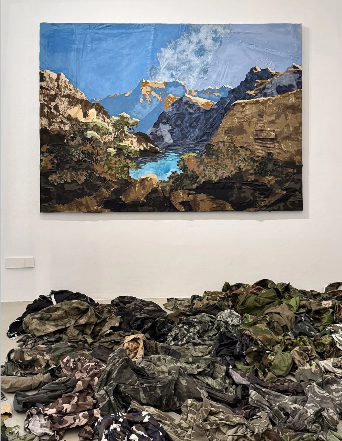 Mateo Mat&eacute;
@mateomate_oficial 
Camouflage Landscapes

I wrote my thesis in art college on the use of camouflage patterns in fashion so these landscape works resonate with me. The history of camouflage is fascinating, it was discovered by a pai