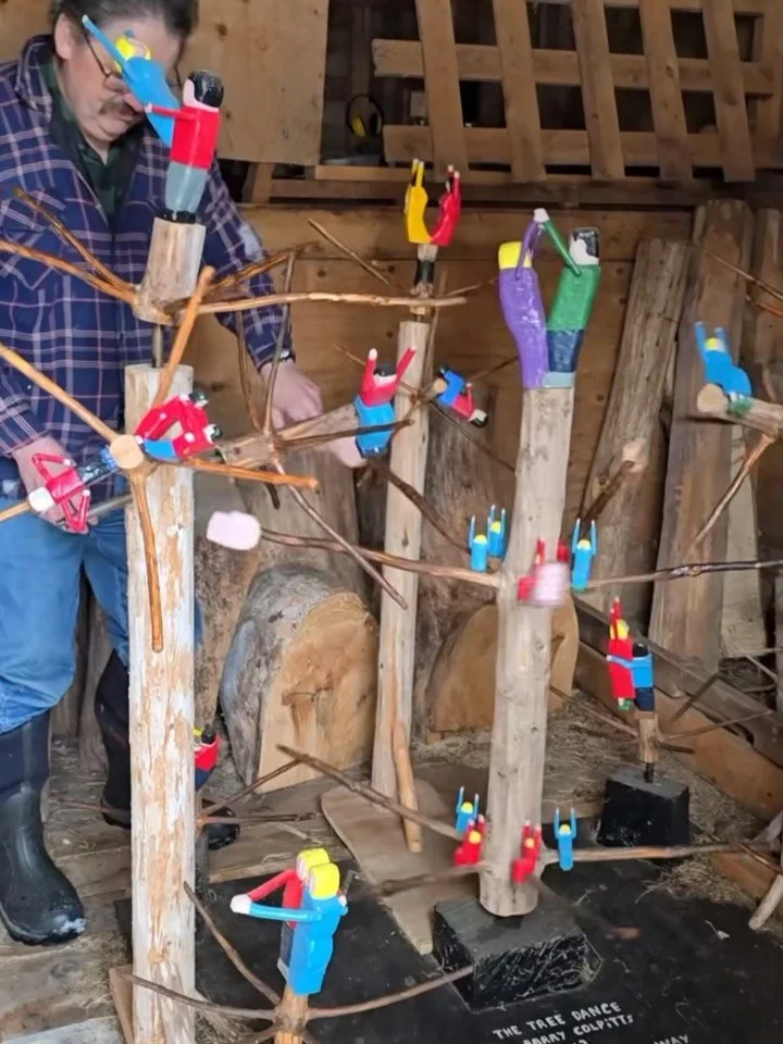 The Tree Dancers is a hand run whirlygig made by Barry Colpitts in 2012.
Found via @blacksheepfolkart 
#barrycolpitts