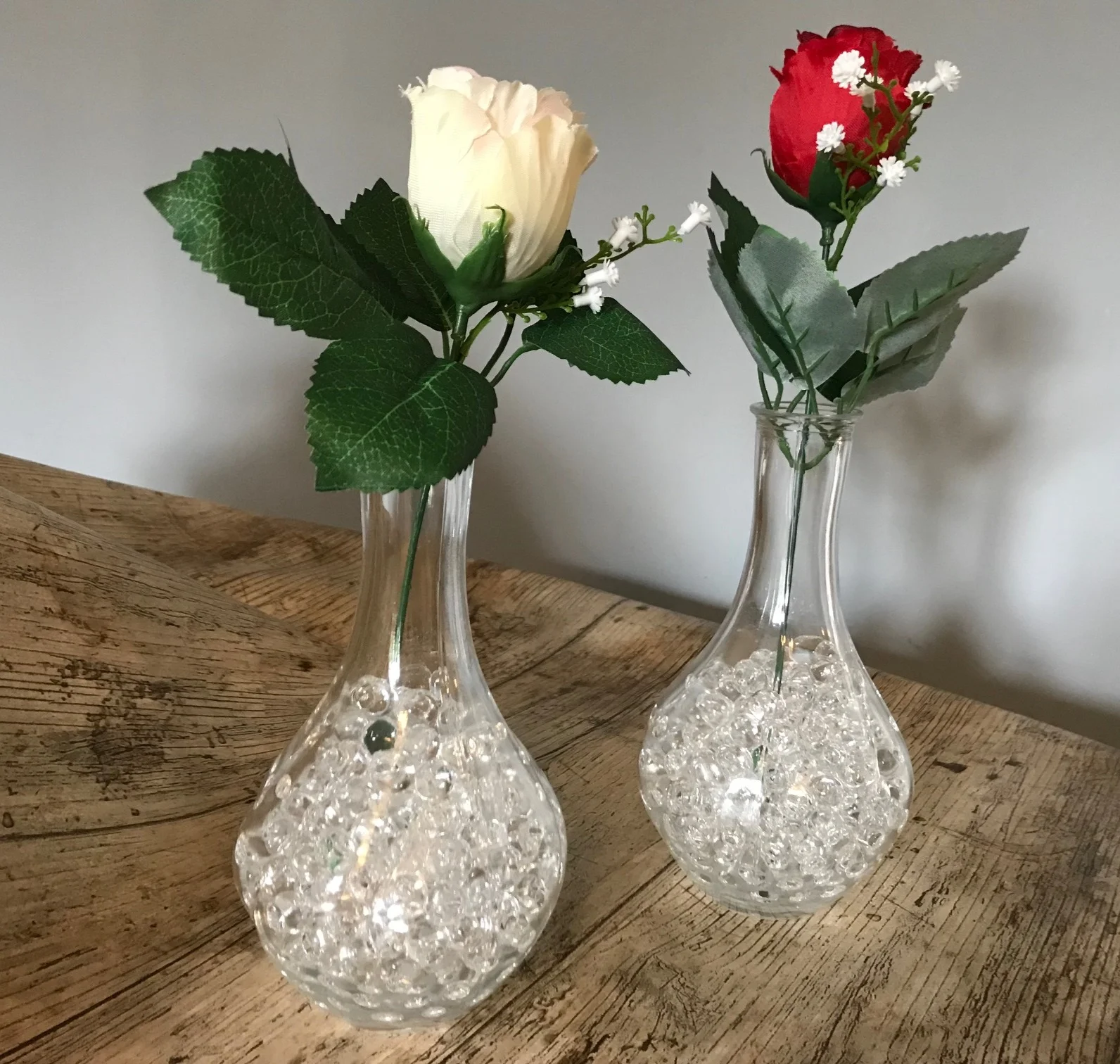 Bud Vases - Artificial Roses - Water Beads (CPLL11)