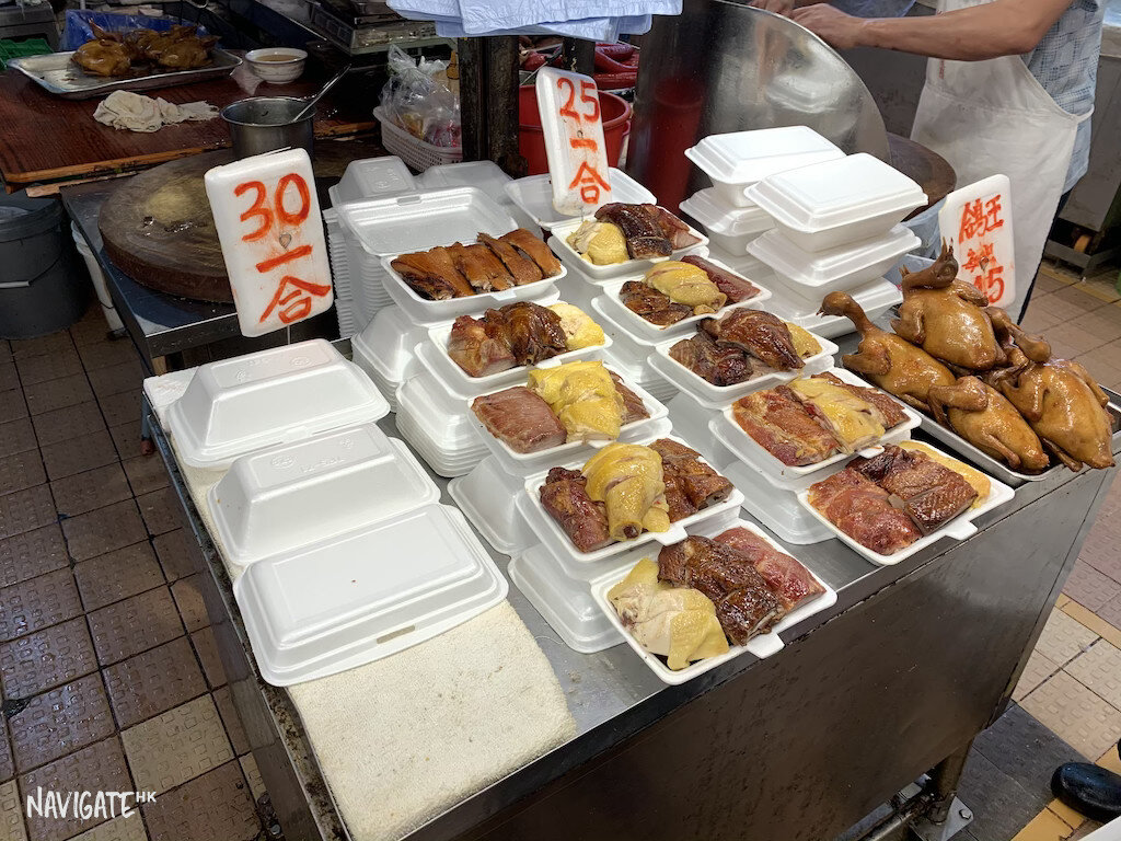Three kinds of meat with rice for HK$25-30. Not bad!